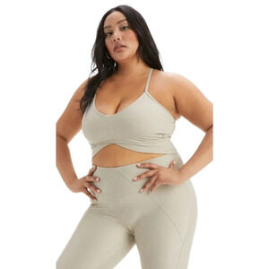 Good American Size 2XL Crop Top Angled Rib Women's Tan